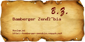 Bamberger Zenóbia névjegykártya